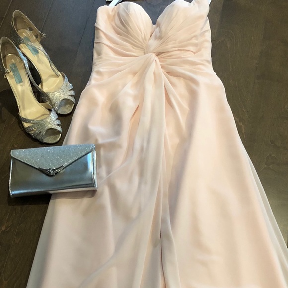 Floor length gown- blush /pink  evening gown. - Picture 7 of 8